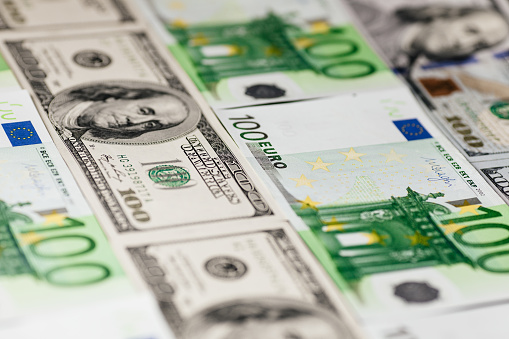 Euro vs dollar as background