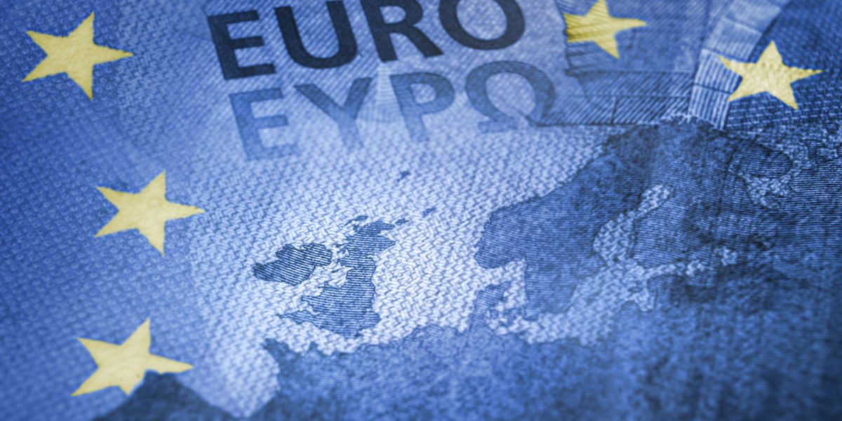 Euro banknote detail on Great Britain