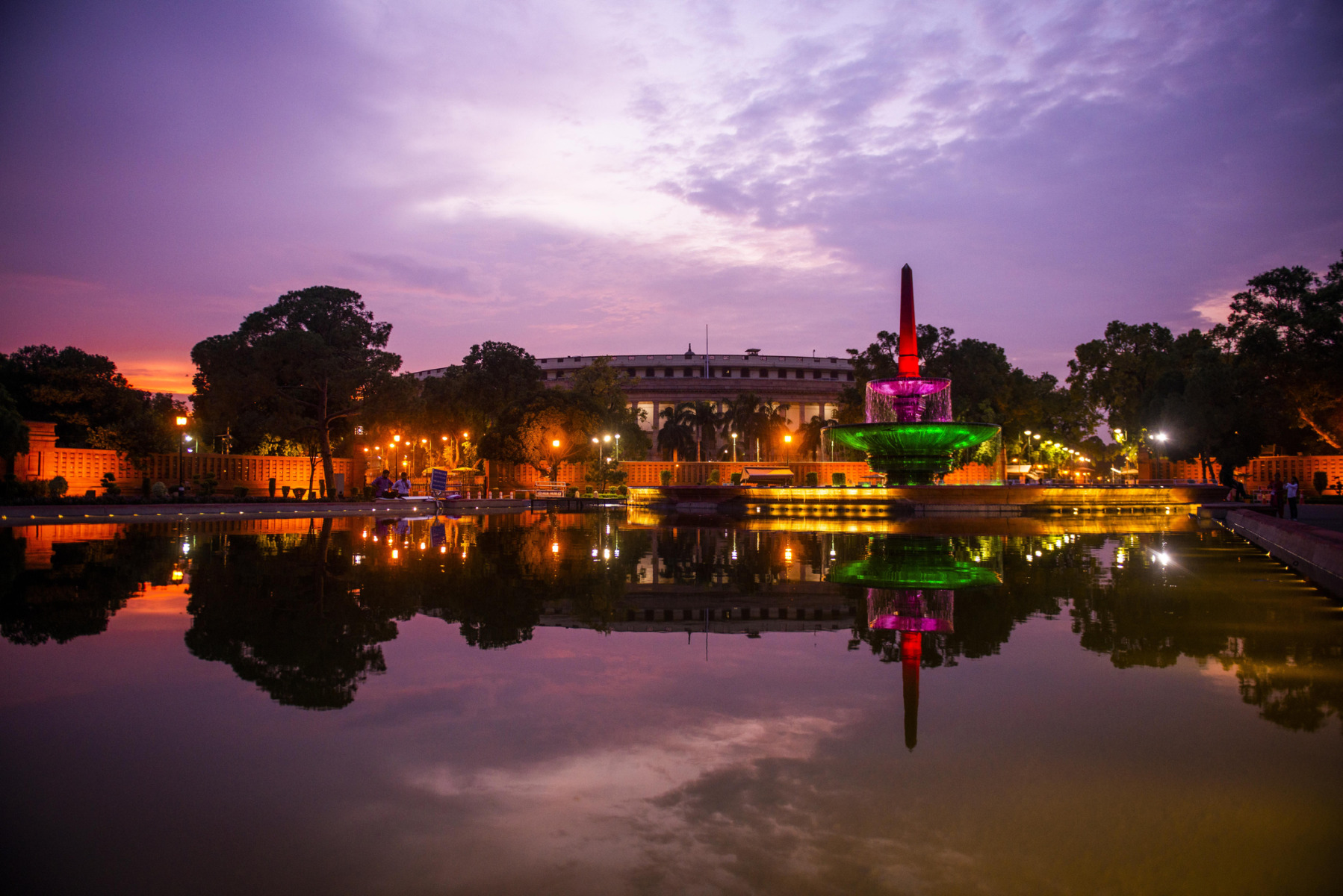 Raisina Hill New Delhi India illuminates with dynamic kaleidoscopic lights