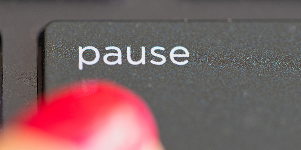 Keyboard button pause close up